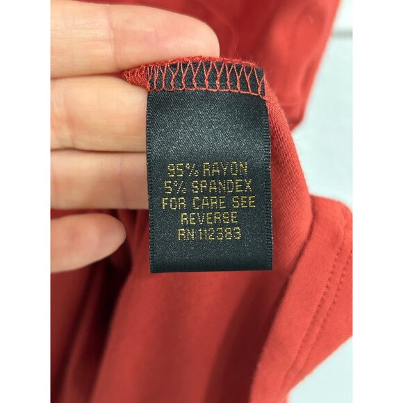 Reba Red Ruched Front Short-Sleeve Top Size Sz Small - Picture 6 of 10